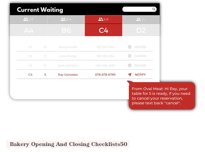 Bakery Opening And Closing Checklists