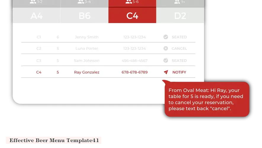 Effective Beer Menu Template