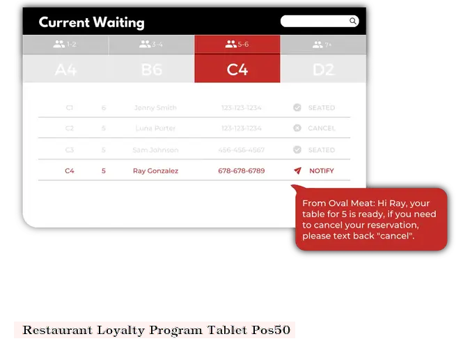 Restaurant Loyalty Program Tablet Pos